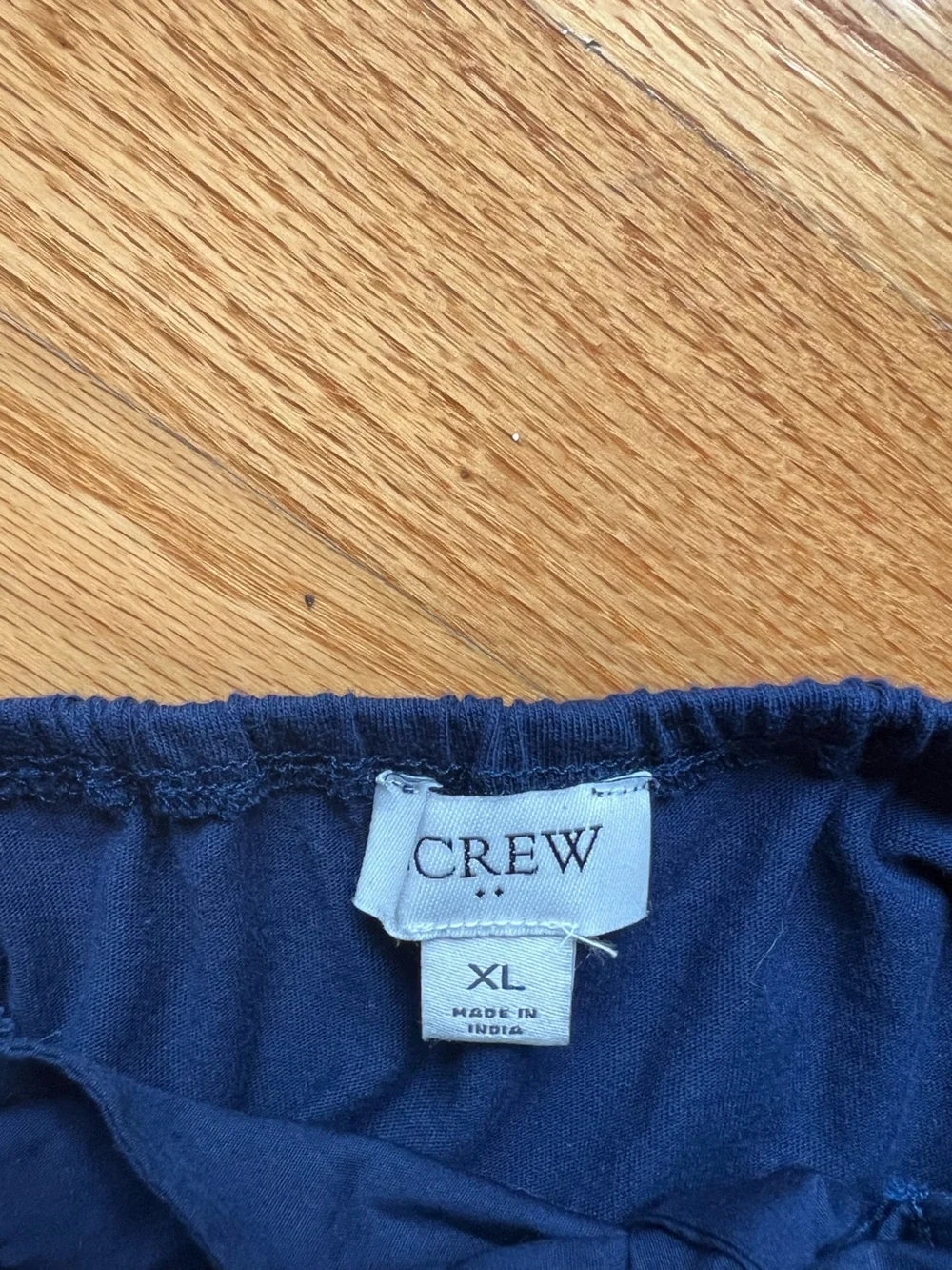 J. Crew Navy Puff-Sleeve Peasant Blouse